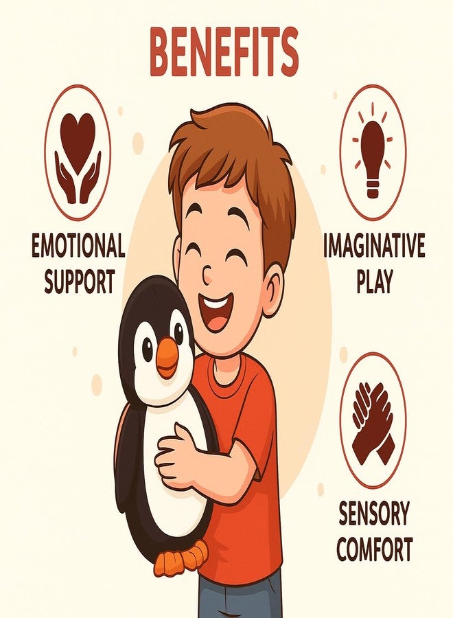 Fun4you Cute Penguin Soft Toy for Kids | Plush Stuffed Animal | Hugging Toy | Birthday Gift for Boys & Girls | Home & Bedroom Decoration | 25 cm - Image 5
